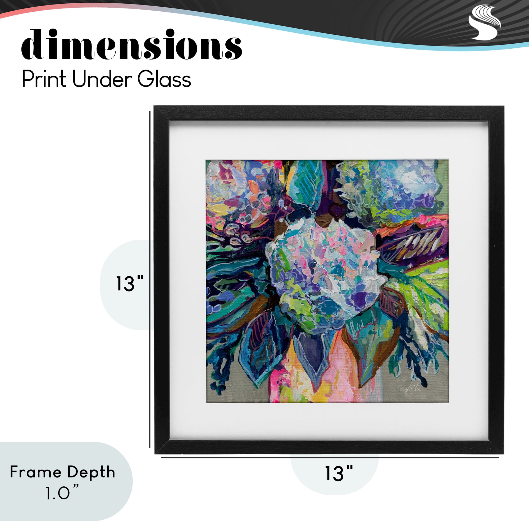 Stupell Industries Love That Gives Bouquet Black Framed Print Under Glass, design by Jeanette Vertentes