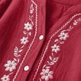 thumbnail image 7 of Vinsonshop Embroidered Tops for Women Cotton Linen Peasant Blouses Summer Gauze Shirts Retro Embroidered Boho Peasant Tops Fashion 2026 Cute Summer Clothes (S-3XL), 7 of 7