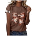 thumbnail image 3 of Trendfront Womens Bowknot Graphic Print Tops Fashion Summer Crewneck T Shirts Short Sleeve Tee Casual Stylish Relaxed Fit Pullover Outfits, 3 of 5