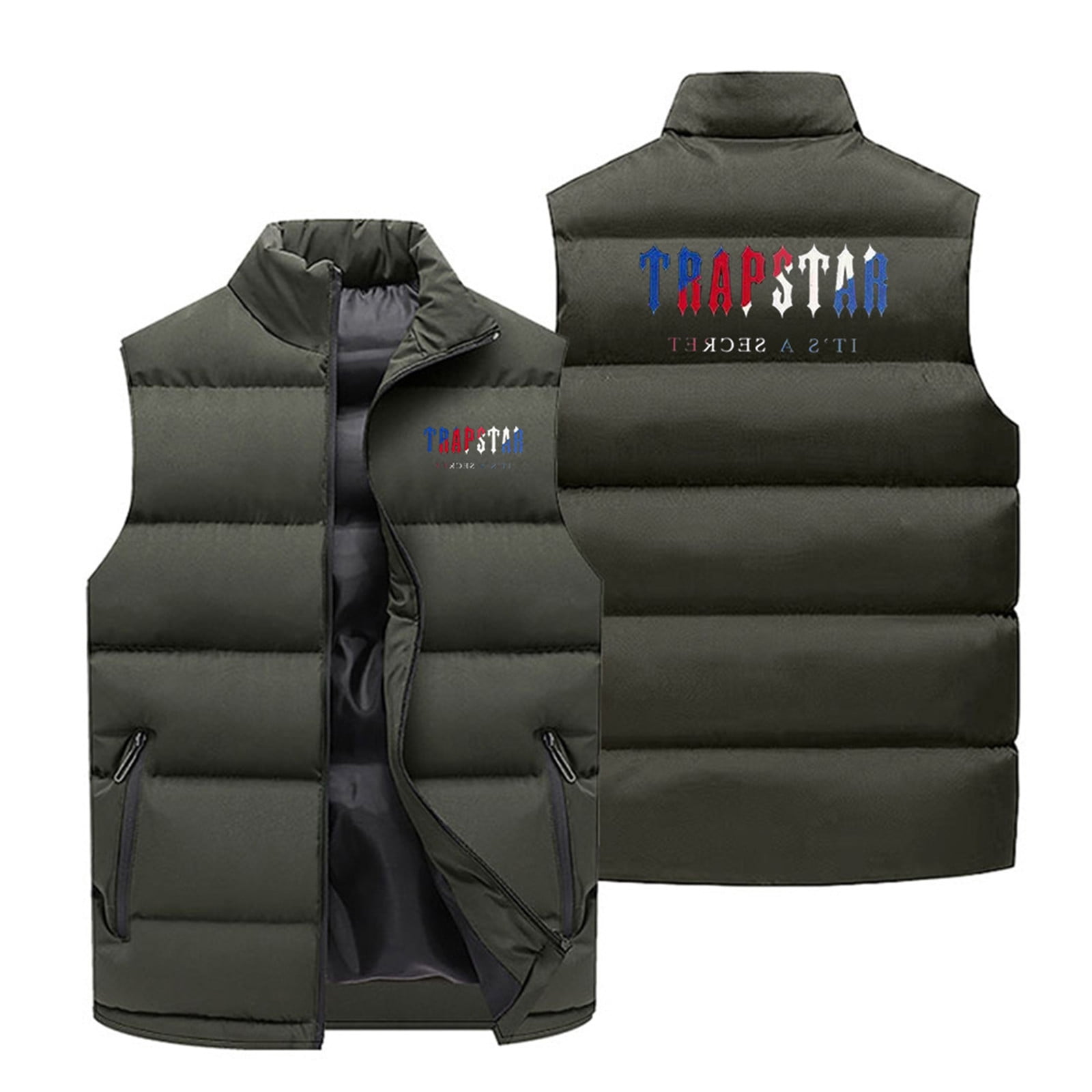 Men's Winter Coat Warm Puffer Vest Jacket Trapstar Printed Womens