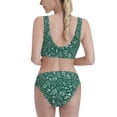 thumbnail image 3 of Haiem Green Christmas Women's High Waisted Bikini Set Two Piece Bathing Suits High Cut Bikini Cut Out Swimsuits Scoop Neck Swimsuit-Medium, 3 of 8