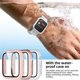 thumbnail image 3 of Waterproof Case Compatible with Apple Watch 42mm Series 3 2 1 with Built-in Tempered Film Screen Protector, Full Coverage Hard PC Anti-Fog Protective Film, Pink/Rose Gold/White, 42mm, 3 of 5