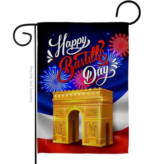 Breeze Decor G120243-BO 13 x 18.5 in. The Bastille Day Regional Double-Sided Vertical Decorative Garden Flag