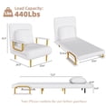 thumbnail image 2 of 3-in-1 Convertible Sleeper Chair Bed - Adjustable Backrest Sofa Bed with Pillow, White Grass Cloth, 2 of 12