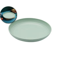 7.9 Inch Wheat Straw Plates, Unbreakable Reusable Deep Plastic Plates, Lightweight, Dishwasher and Microwave Safe for Salad, Camping, and Kitchen Use