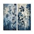thumbnail image 2 of Designart "Vintage Blue Botanical Wildflowers in Meadow III" Flowers Wall Art Set Of 2 - Traditional Blue Wall Decor Set Of 2, 2 of 6