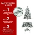 thumbnail image 3 of Christmas Tree 4FT Flocked Christmas Tree – Snowy PVC Artificial Holiday Tree with 233 Tips, Compact Full Shape, Sturdy Metal Stand, Christmas Tree for Home, Office, or Apartment Decoration,Flocked C, 3 of 11
