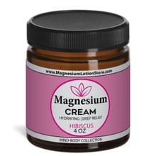 Magnesium Cream with Dead Sea Minerals – Fast Absorbing Topical Body Lotion – Lightweight, Non-Greasy Skin Moisturizer – Made in USA - Hibiscus Scent