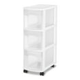 thumbnail image 1 of Sterilite Narrow 3 Drawer White Cart, 1 of 7