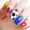 Style 6, variant on Soccer Press On Nails, Medium Glossy Coffin Fake Nails with Football Design, Reusable Full Cover Acrylic Nail for Sports Fans, Game Day, Sports Bar Themed Party