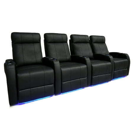 Valencia Syracuse Top Grain Leather Led, Leather Theatre Seating For Home