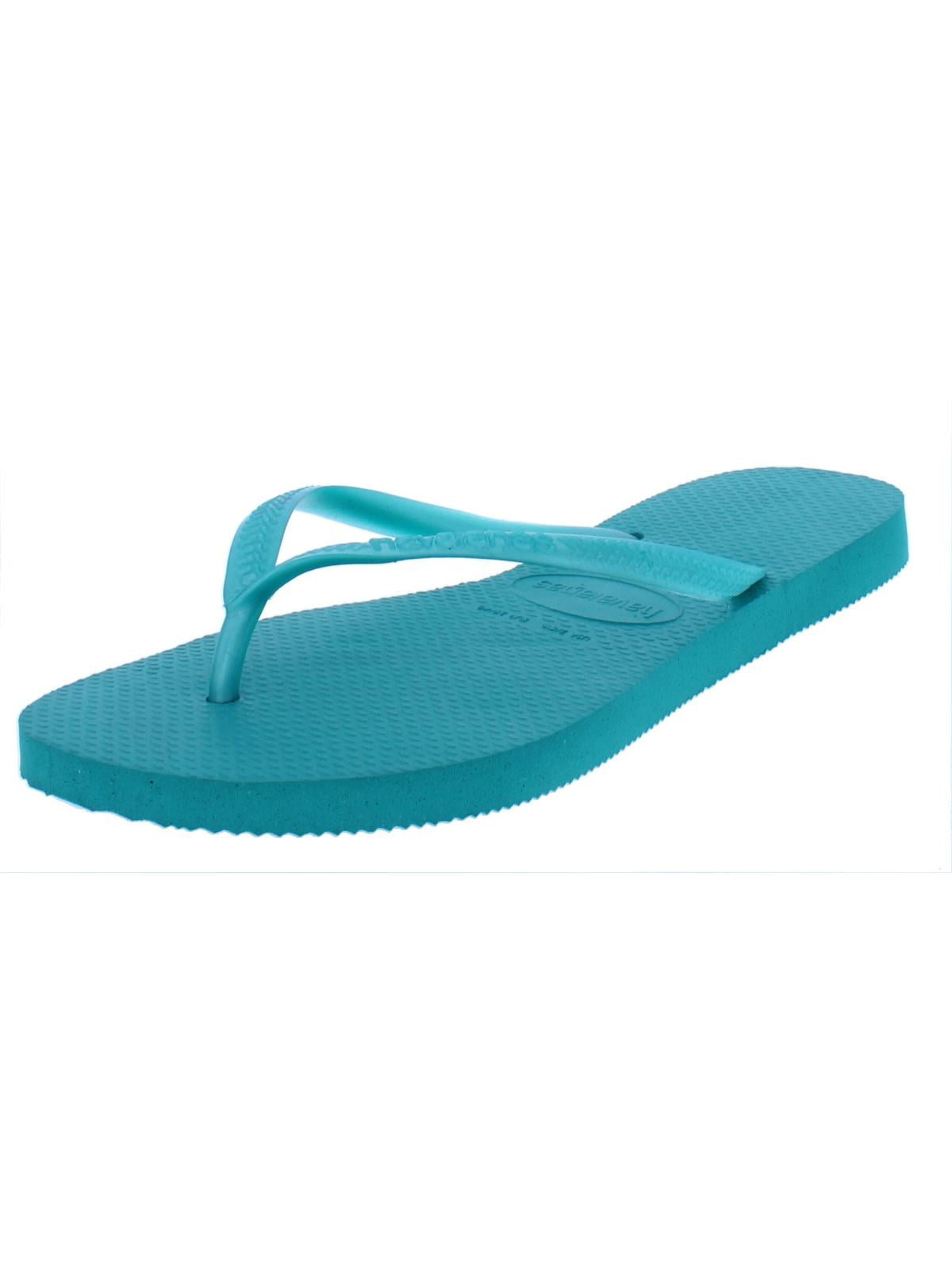 Havaiana Womens Slim Textured Thong Flip-Flops Green 6 Medium (B,M ...