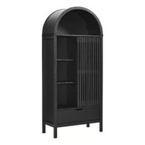 Pemberly Row Modern / Contemporary Storage Display Cabinet in Black
