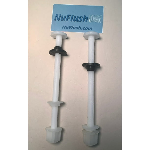 6inch By 3/8inch Nylon Toilet Seat Bolts with Rubber Washers for Handicap Toilets by NuFlush
