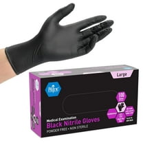 MED PRIDE Nitrile Gloves Powder-Free – Large, Black, 1000-Pack Nitrile Exam Gloves Disposable Latex-Free Textured Fingertips Medical Supplies for Home Health