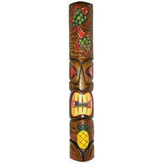 39 in polynesian tiki bar mask two turtle headdress hand carved