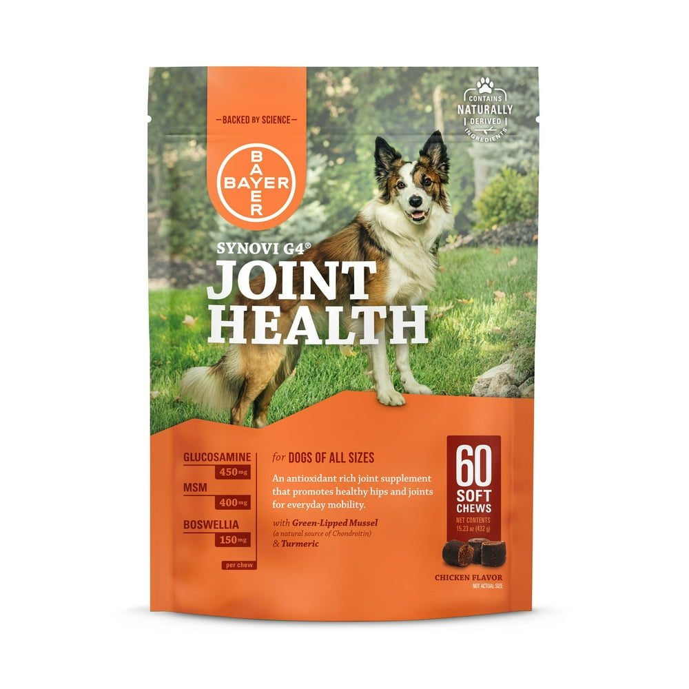 Synovi G4 Joint Health Glucosamine Supplement for Dogs, 60 Soft Chews