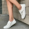thumbnail image 4 of JENN ARDOR Women's Low Top Canvas Sneakers Slip-on Elastic Belt Walking Shoes, 4 of 6