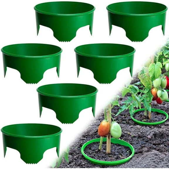 Ebaokuup 6 Pcs 10 Inch Planting Grow Rings-Planting Protective Round Edging to Separate Rock and Pest-Planting Rings for Vegetables, Herbs and Flowers