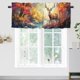 thumbnail image 2 of Cenefas para cortinas de ventana con diseño de ciervos, animales, bosque, vida silvestre, otoño, caza, jungla, rústicas, con bolsillo para varilla, para dormitorio, sala de estar, comedor, 54 x 18, 2 of 6