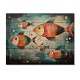 thumbnail image 3 of Designart "Minimalism Fish compositions II" Animals Print on Natural Pine Wood, 3 of 5
