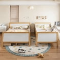 thumbnail image 5 of Harper & Bright Designs Twin over Full Bunk Bed with Storage Drawers, Solid Wood Bunk Bed Frame with Ladder and Support Slats, Convertible 2 Beds, White+Natural, 5 of 15