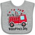 thumbnail image 3 of Inktastic It's My 1st Valentine's Day Fire Truck Boys or Girls Baby Bib, 3 of 4