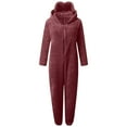 thumbnail image 3 of OYXSER Girls Hooded Onesie Pajamas Sherpa Fleece Long Sleeve Full-Zip Warm Winter Sleepwear for Kids Toddler Cute Character Jumpsuit, 12-13 Years, 3 of 3