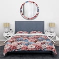 thumbnail image 3 of Designart "Cherry Blossom Pink Blue Splendor II" Floral Bedding Covert Set - Cottage Bed Set With 1 Sham, 3 of 5