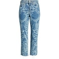 thumbnail image 5 of Women's Topshop Laser Print Raw Hem High Waist Crop Straight Leg Jeans, Size 32, 5 of 5