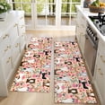 thumbnail image 4 of Kitchen Rugs Sets Of 2,Boston Terrier Dogs with Pioneer Flower Anti Fatigue Kitchen Mat Rugs Non Slip Washable,Decorative Kitchen Floor Mats for Kitchen,Sink,Laundry,17"X47", 4 of 5