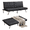 Black-Leather, variant on ASINMAK Convertible Sofa Bed Adjustable Couch Sleeper, Fabric Loveseat Futon Bed with Breathable Chenille, Metal Legs, and Adjustable Lounge - Perfect for Compact Living Space - Black