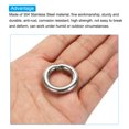 thumbnail image 4 of Uxcell 1.2" Metal O Rings, 4 Pcs 304 Stainless Steel Smooth Round Rings for Bags, Belts, 6mmx30mm, 4 of 5