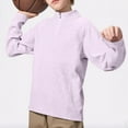 thumbnail image 5 of JSKUMAR Boys Girls Quarter Zip Sweatshirts Soft Breathable Loose Pullover Tops Long Sleeve Mock Neck Athletic Shirts (Purple,7-8 Years), 5 of 6