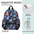 thumbnail image 5 of Space Cat and Galaxy Black Pattern Cute School Backpack Bag for School with Padded Back and Adjustable Shoulder Straps 15.25"x11.5"x5.25", 5 of 5
