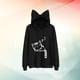 thumbnail image 2 of Adorable Cat Printed Hoodie Jersey suelto de moda Suéter de manga larga para mujer Dama (Negro Talla XL), 2 of 7