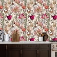 thumbnail image 2 of Peel and Stick Wallpaper Vintage Botanical Flower Butterfly Soft Pastel Tulips Wall Mural 17.7in x 9.8ft Self Adhesive Removable Wall Paper Renter Friendly Wallpaper for Nursery Bedroom Cabinets, 2 of 8