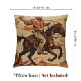 thumbnail image 4 of nygtbtfer Throw Pillow Cover Western Rodeo with Sitting on Rering Horse Decorative Pillow Case American Retro Style Square Pillowcase White, 4 of 7