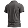 thumbnail image 4 of Men's Golf Polo Shirts Collared Short Sleeve Shirts Button Down Casual Basic Lightweight Polo Tee Solid Color Golf T Shirt,Gray L, 4 of 4
