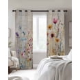 thumbnail image 4 of Spring Floral Kitchen Curtains Vintage Flowers Summer Botanical Cafe Short Curtains for Bathroom Blackout Window Curtain Grommet Small Window Treatment Tier Drapes for Bedroom Living Room 52"x45"x2, 4 of 9
