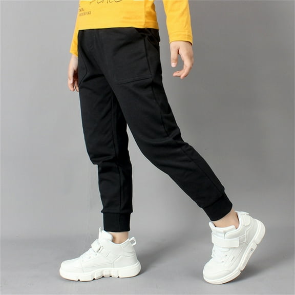 WUXIAN Boys Pants Active Jogger Casual Athletic With Pocket Ankle-Tied Pull On Pants Child Stylish Pants