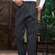 thumbnail image 3 of Chef pantalones hombres con bolsillos elásticos de la cintura holgada cocinar pantalón camarero uniforme amigable para la piel ropa para restaurante Hotel cafetería cocina 4xl negro blanco rayas Scienceny HA012102-17, 3 of 7