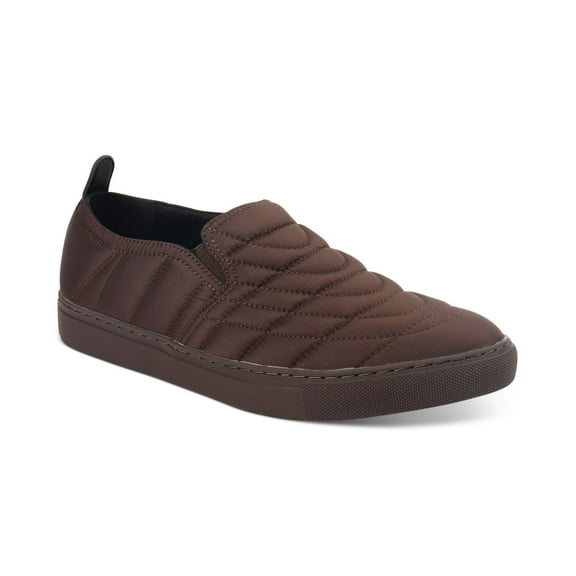 Alfani Men’s Cooper Quilted Slip-On Sneakers Shoes, Brown, 9