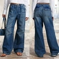 thumbnail image 2 of Yesfashion Wide Leg Jeans for Women High Waisted Stretchy Straight Pants Leg Boyfriend Baggy Jeans, 2 of 6