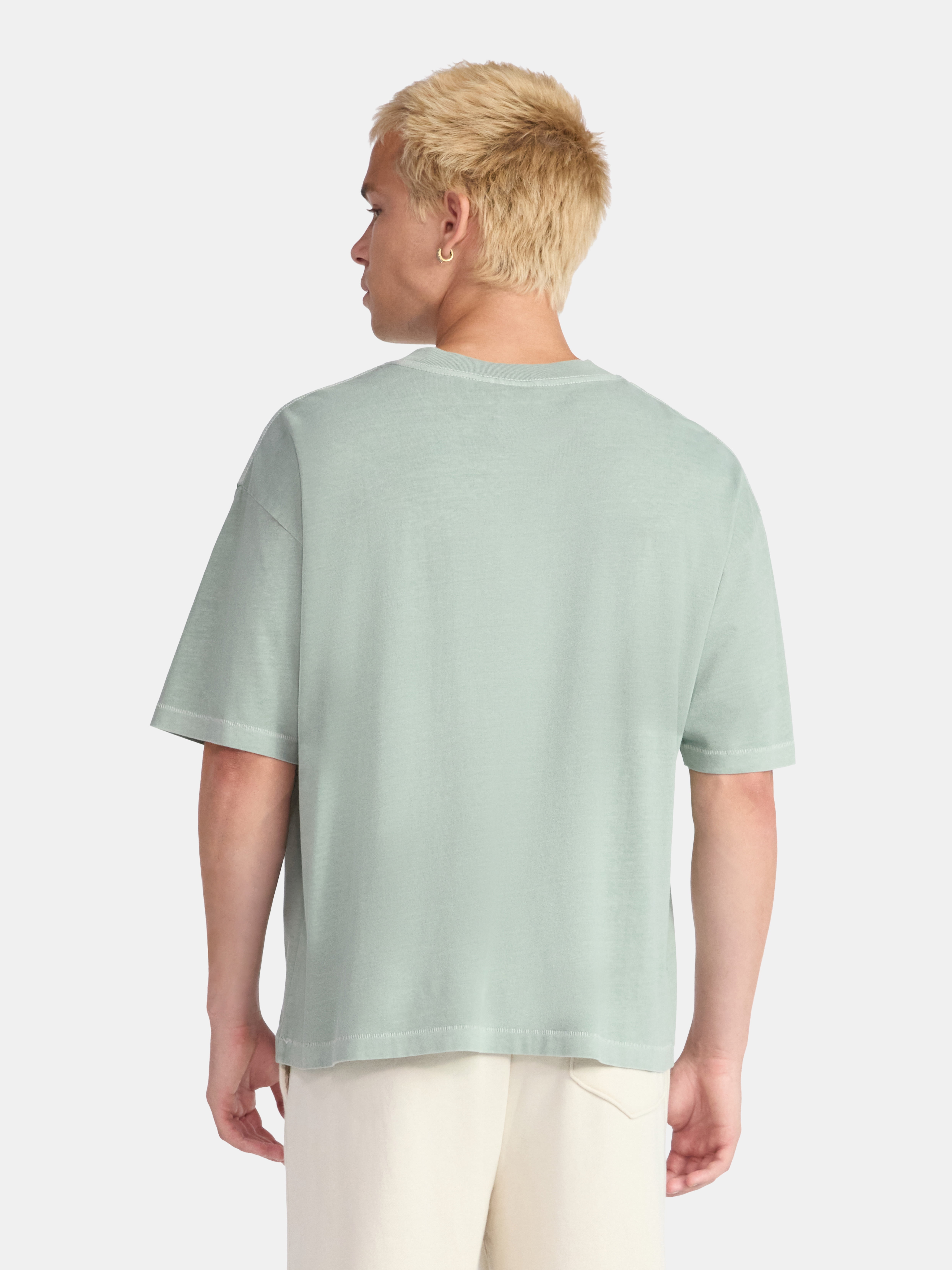 No Boundaries Cotton Oversized Cropped Tee with Short Sleeves, Men's and Big Men's XS-5XL