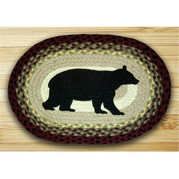 Earth Rugs 48-395CB Oval Shaped Placemat- Cabin Bear