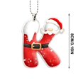 thumbnail image 3 of Santa Suit Letter Christmas Ornament, A-Z Alphabet Flat Acrylic Pendant, Personalized Initial Xmas Tree Decor, DIY Custom Name Hanging Ornament for Car Rearview Mirror, 3 of 6
