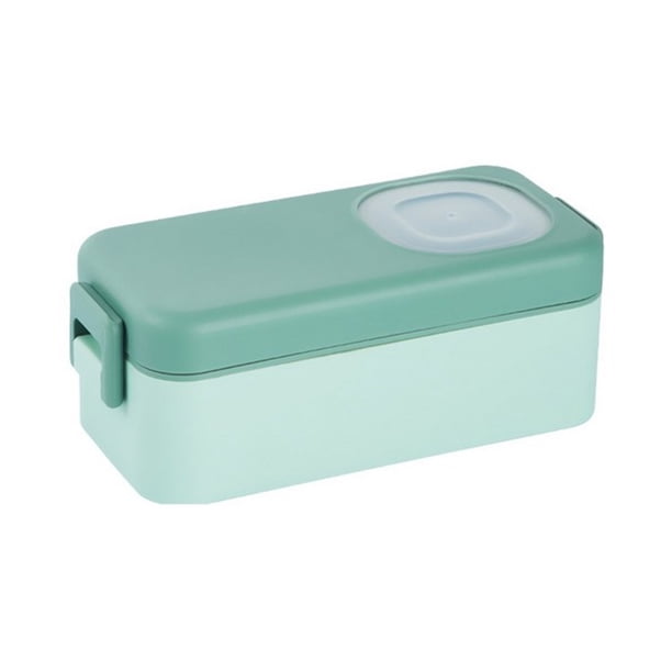 Cajas Bento XWSHYW Fiambrera Portátil Rectangular Doble Capa con Tenedor y Cuchara