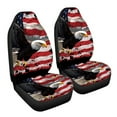 thumbnail image 7 of ZIATUBLE American Flag Eagle Auto Seat Cover Car Stretchy Front Seats Cover for Women Pack of 2 for Most Vehicles SUV Trucks Driver Seat Covers Auto Interior Accessories for 4th of July, 7 of 7
