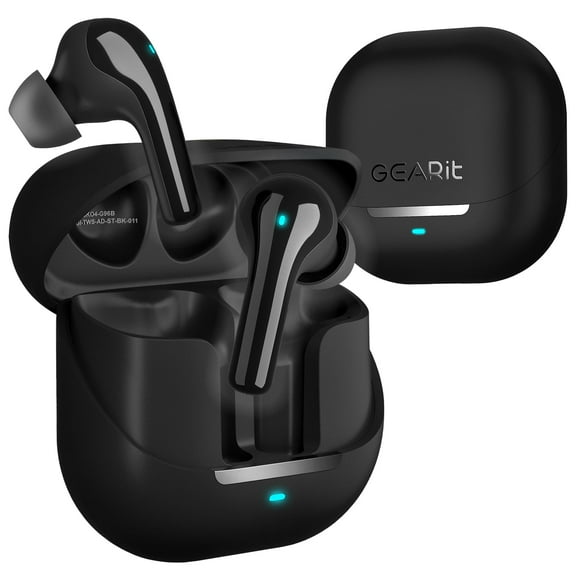 GEARit True Wireless Bluetooth Earbuds Compatible with iPhone, Android - 22H Playtime Earpods w/Active Noise Cancellation Up to 98.5% - HD Sound Clarity, Smart Touch Control - 5.4 Bluetooth Ear Buds